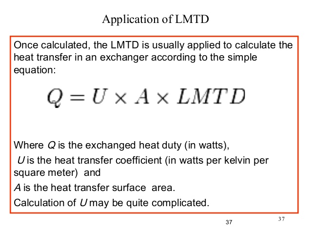 heat exchanger area calculation